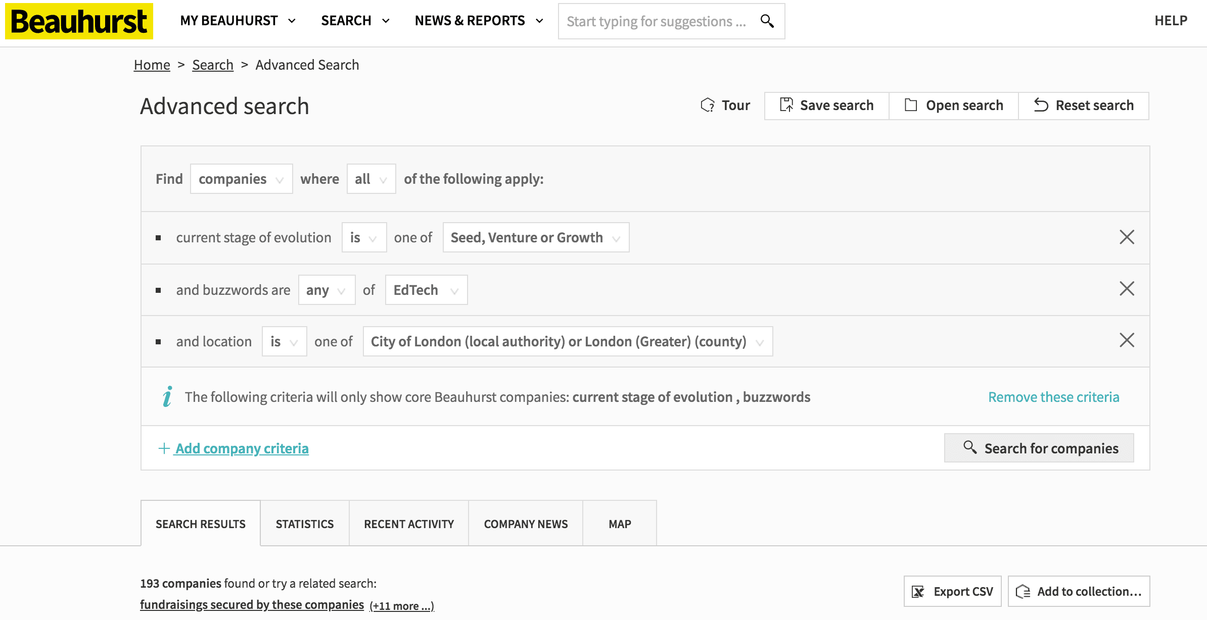 Search edtech companies