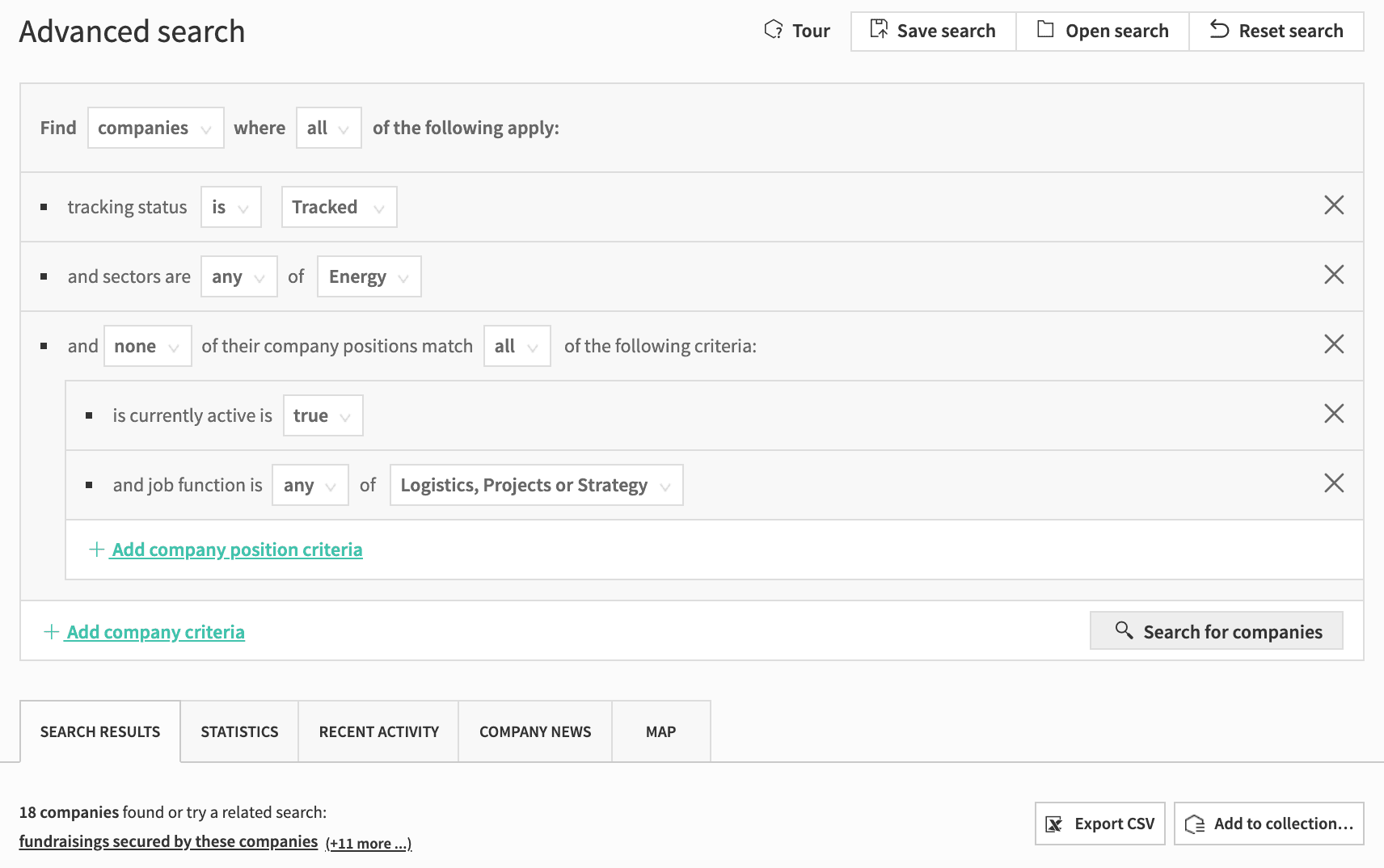Advanced Search - Energy Companies