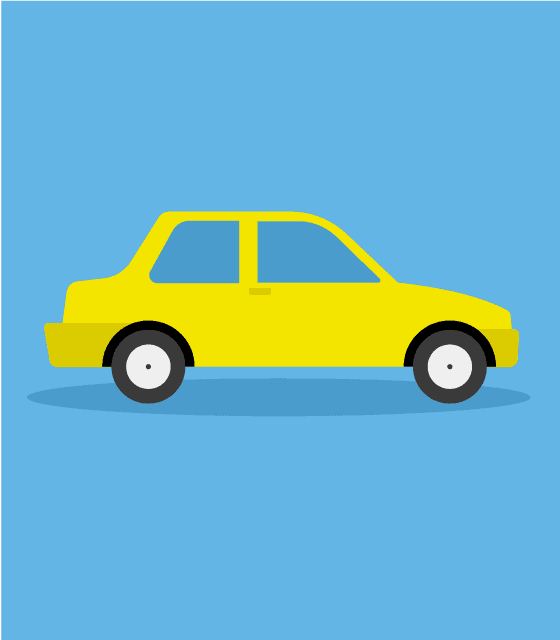 Illustration of a yellow car, representing BMW