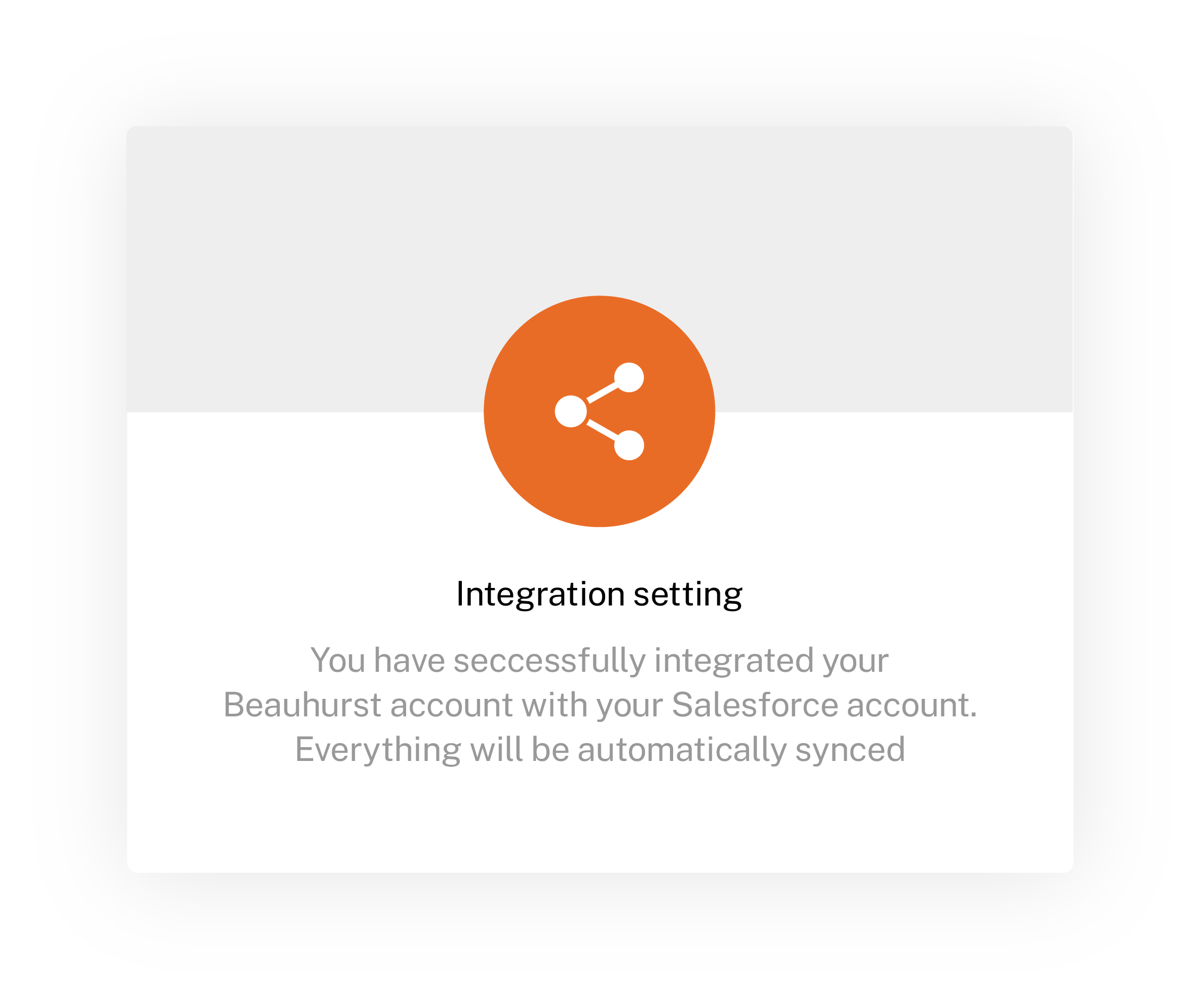 A Beauhurst integration setting confirming your account is integrated with Salesforce and will sync automatically