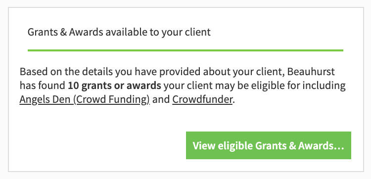 Grants and awards your client may be eligible for