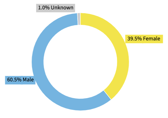 gender divide of key people in craft industries