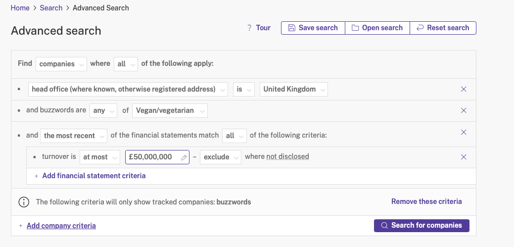 Advanced Search: Company Criteria Search "United Kingdom"
